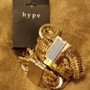 Hype Shimmering Gold Sequin Belt